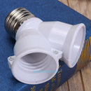 2 in 1 E27 Lamp Socket Splitter Adapter Light Double Y Bulb Base Stand Holder