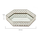 Handcraft premium crystals 2 layer crystal beads mirrored glass surface tray