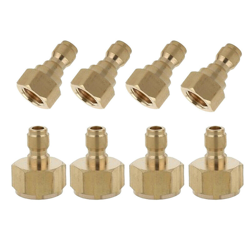 8-Pack Brass Pressure Washer Quick Connector M14x1.5mm/M22x1.5mm Male Thread