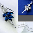 Women Flower Long Adjustable Chain Pendant Sweater Necklace(Ballet Girl) I6K2