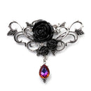 Retro Charm Black Rose Crystal Pendant Brooch Fashion Jewelery Women Clothi