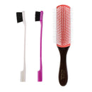 9-Row Hair Brush And Dual-Ended Hair Edge Brush Hair Styling Comb,Set of
