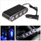 12V/24V In-Car USB Charger Four Sockets Cigarette Lighter with Fuse Mini Switch