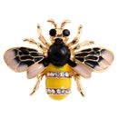2 Pieces Rhinestone Enamel Bumble Bee Insect Animal Pin Badge Brooch Jewelry