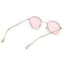2pc Summer Mens Womens Retro Metal Frame Octagon Groove Sunglasses UV400