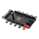 10Way SATA PC PWM Cooling Fan Speed Controller 4/3-pin Power Socket Splitter