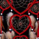 Red Dream Catcher Net with Feather Bead Wall Hanging Decoration Car Ornamen FT