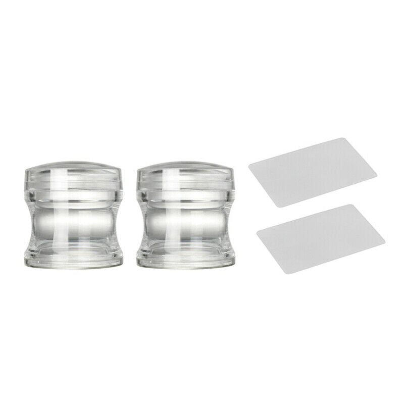 2pcs/set Clear Silicone Jelly Nail Art Stamper & Scraper Plate Stamping BDE