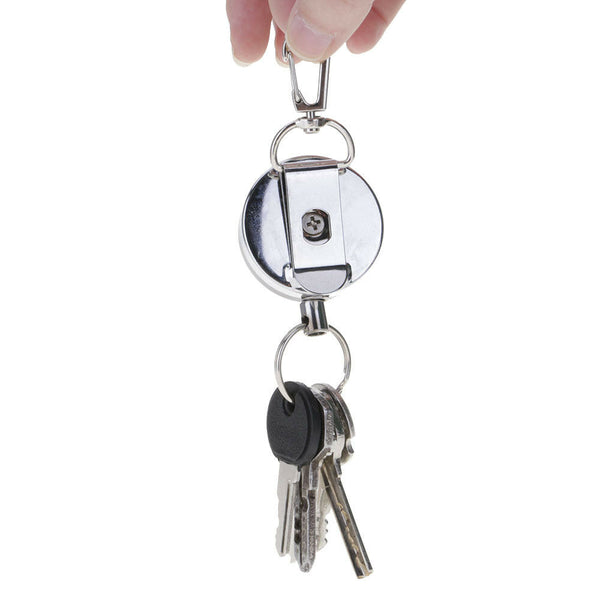 1*Anti-lost Retractable Metal High Elastic Telescopic Wire Rope Keyring Keychain