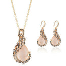 Opal Crystal Peacock Necklace Earrings Wedding Jewelry Set Romantic Gift Jewe BX
