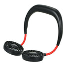 1Pc Neck Hanging Sport Mini Fan Portable USB Rechargeable Lazy Fan Black+Red