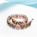 linked bangle bracelet Cubic Zirconia chain fashion Women gift Bridal, 18CM X5M5