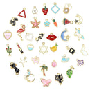60Pcs/Set Enamel Mixed Animal Fruit Charms Pendant DIY Necklace Jewelry Maki-OZ