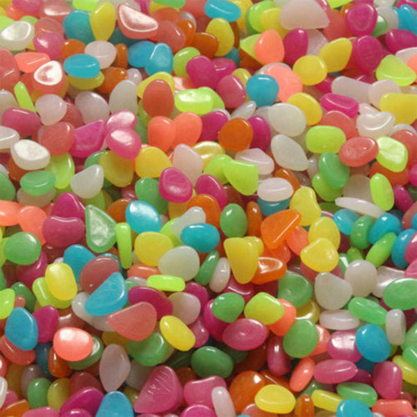 100pcs Glow in The Dark Stones FISH TANK AQUARIUM Pebbles Rock Garden Road FOD