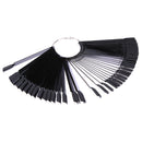 50pcs False Nail Art Polish Practice Tips Salon Display Stick Card (Black)