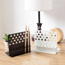 White New Creative Metal Bookends with Pen Holder Desk Organizer Stand Offi