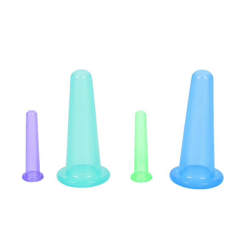 4Pcs Massage Cans Vacuum Cupping Silicone For Face Massage Cans Massager  3C