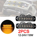 2Pcs 18 Mode 6 LED Car Truck Warning Emergency Flashing Lamp Strobe Light MIH
