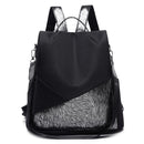 Multifunction Anti-theft Backpacks Women Shoulder Top-handle Bags (Black)