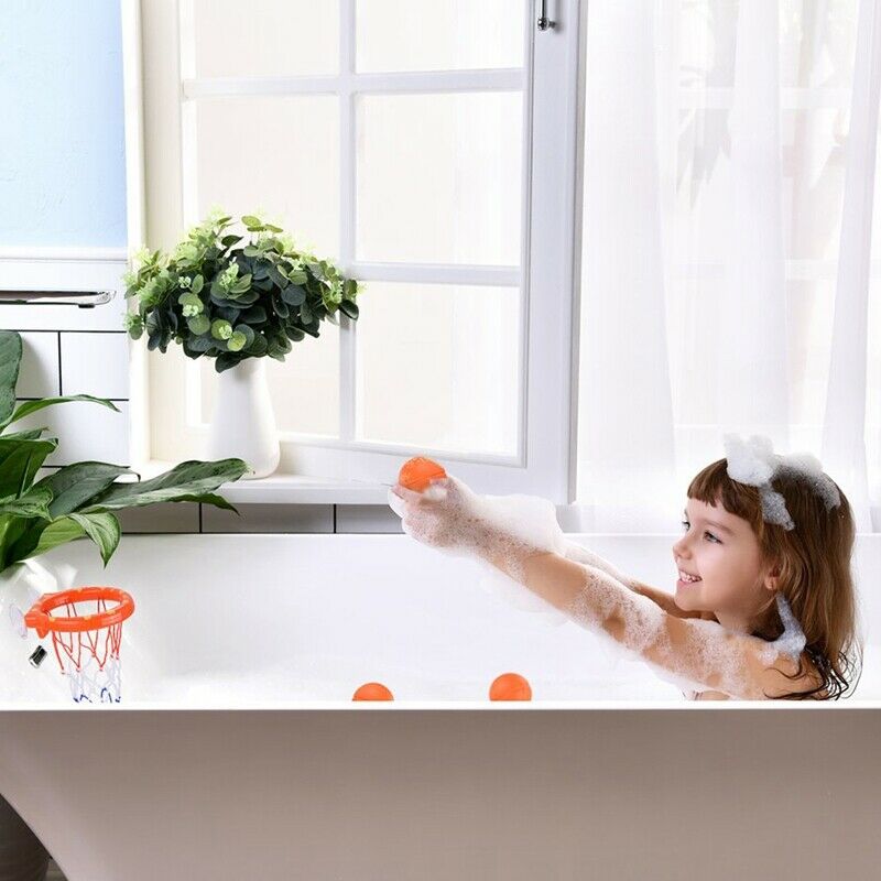 Bath Toys Fun Basketball Hoop Balls Playset For Boys Girls Bathtub Game Edu P8V1