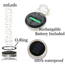 Mason Lid Bottle 20LED String Solar Lights for Wedding Decor (Warm Light) A
