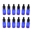 24pcs Blue Glass Bottle with Glass Dropper (5ml + 10ml) for