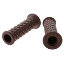 4 xMotorcycle Brown Aluminum Classic Hand Grips 0.87" Handle Bar Brown+Black