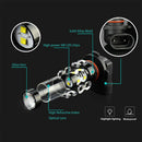 2 PCS H10 HB3 50W 9005 9145 LED white Projector Fog Driving Light Bulbs 6000K