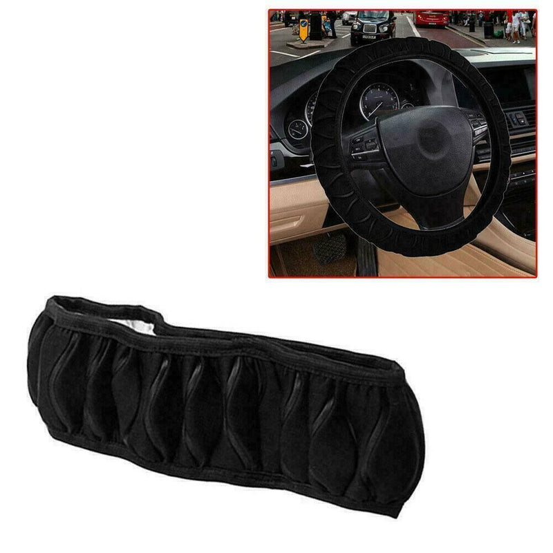 1* Car Steering Wheel Cover Anti-slip Elastic Breathable Microfiber T6W3
