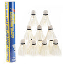 Regail 12Pcs Training White Teal Feather Badminton Shuttlecocks for Practic I1Y4