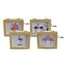 Wood Music Box Hand Crank Musical Box Creative Birthday Gifts Flamingo A