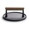 1x Professional BBQ Steak Meat Grill Press Cast Iron W/Wooden Handle