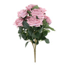 10 Head French Rose Flower Bouquet Wedding Banquet Floral Decor Purple