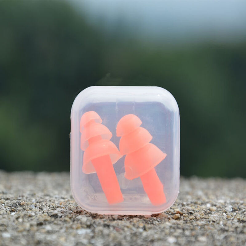 Hot Random Silicone Ear Plugs Anti Noise Hearing Protection Earplugs 1Pair + Box