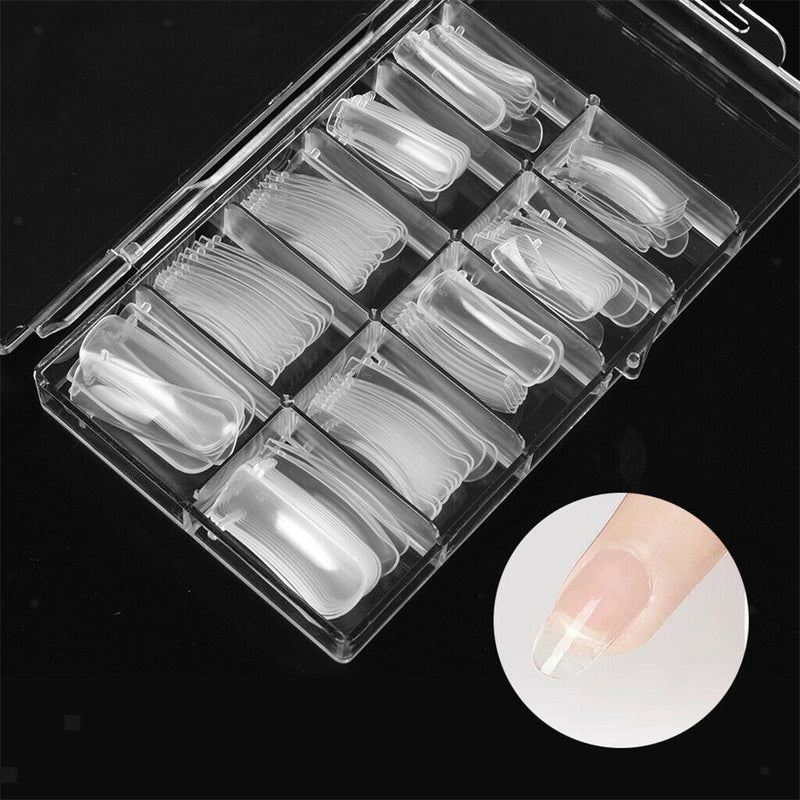 100Pcs Coffin Nails Clear Nail Tips Full Cover Artificial Nails with Clear Nail