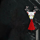 Retro Tassel Brooch Deer Animal Enamel Badge Backpack Jacket Gift (Style 4) A