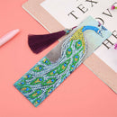5D Diamond Painting Leather Shiny Peacock Bookmark For DIY Craft w/ Tassel Gifts