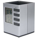 Word Alarm Clock with Pen Holder LED Time Temperature Display Battery Power