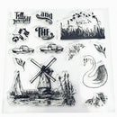 Windmill Swan DIY Transparent Silicone Stamps Scrapbooking Album Cards OZ