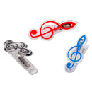 3 Pcs Multi-Color Music Music Note Clip Paper Clips, Plastic Transparent Book