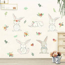 Rabbit Flower Wall Stickers For Kids Rooms Home Decor Wall Decals Pvc Diy FT