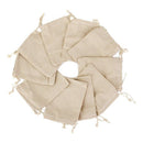 10 x Small Linen Jute Bag Jewelry Pouch Drawstring Gift Bags Wedding Favor A8G3
