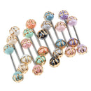 Lot 36pcs Mix color Barbell Stud Tongue Ring Ball Bars Body Piercing Jewelry