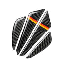 4x Tri Color Stripe Carbon Fiber Door Edge Anti-collision Strips for Audi