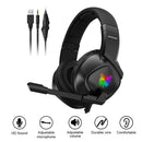K19 RGB LED Light Over-ear Headphone Gaming Calling Computer Wired Gamer Headset