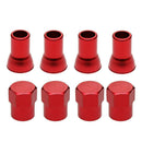4x Aluminium Car Tire Wheel Tyre Valve Stems Hex Caps+Sleeve Covers Accessories