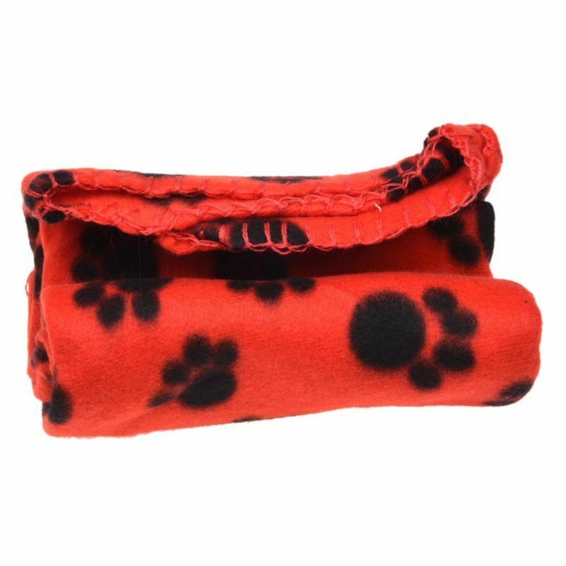 Cute Pet Dog Cat Blanket Paw Pattern Soft Fleece Mat Bed Cover G6M8