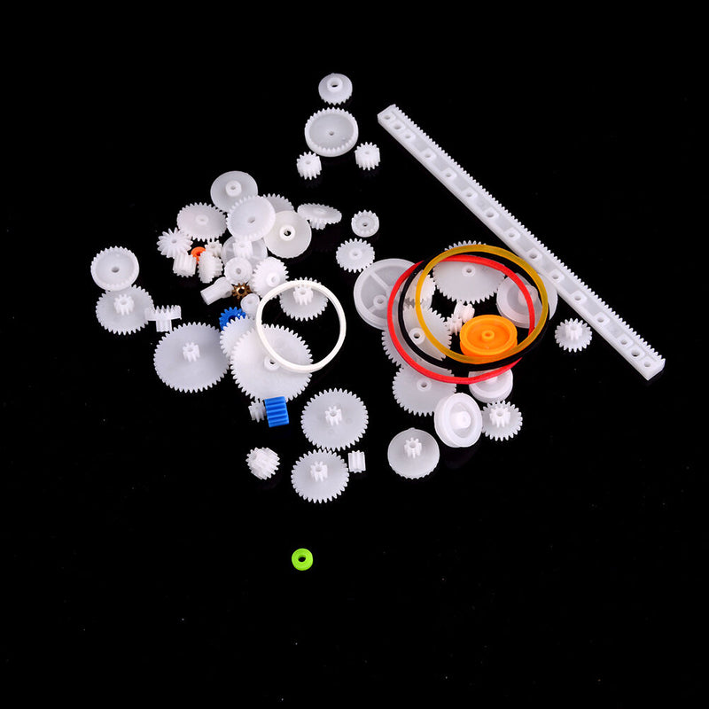 60X Plastic Gear Set DIY Rack Belt Pulley Worm Single Double Gears HTJC~ï¼ˆ