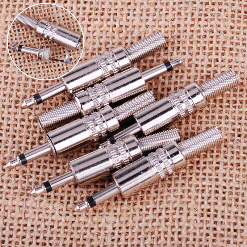 12pc 1/8" 3.5mm Mono Jack Plug Audio Headphone Soldering Adapter Connector Metal