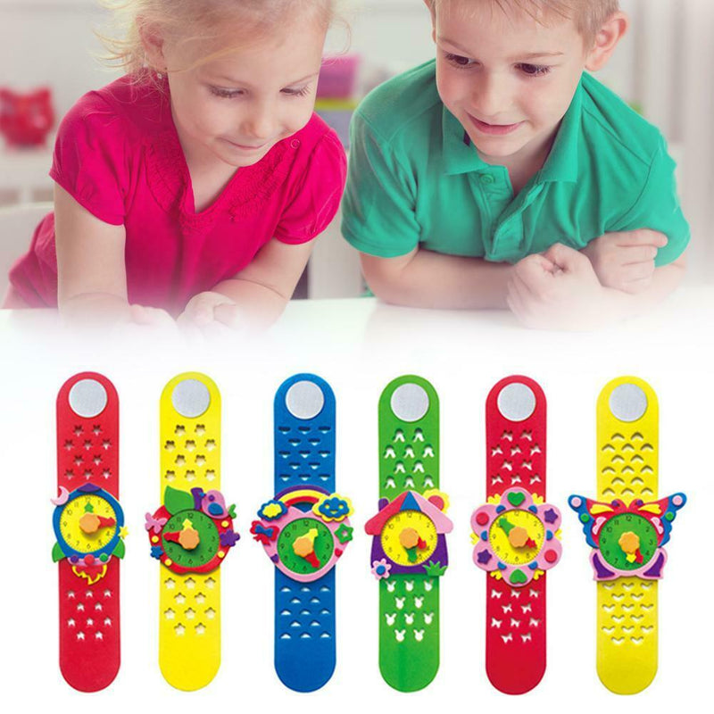 Creative Handmade DIY Watch Stickers Cartoon Clock Kindergarten Educational Rand